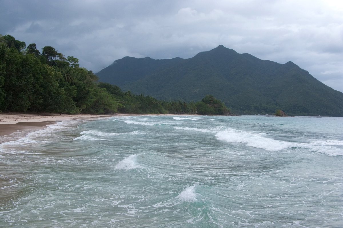 The beach at Sabang village on the west coast of Palawan